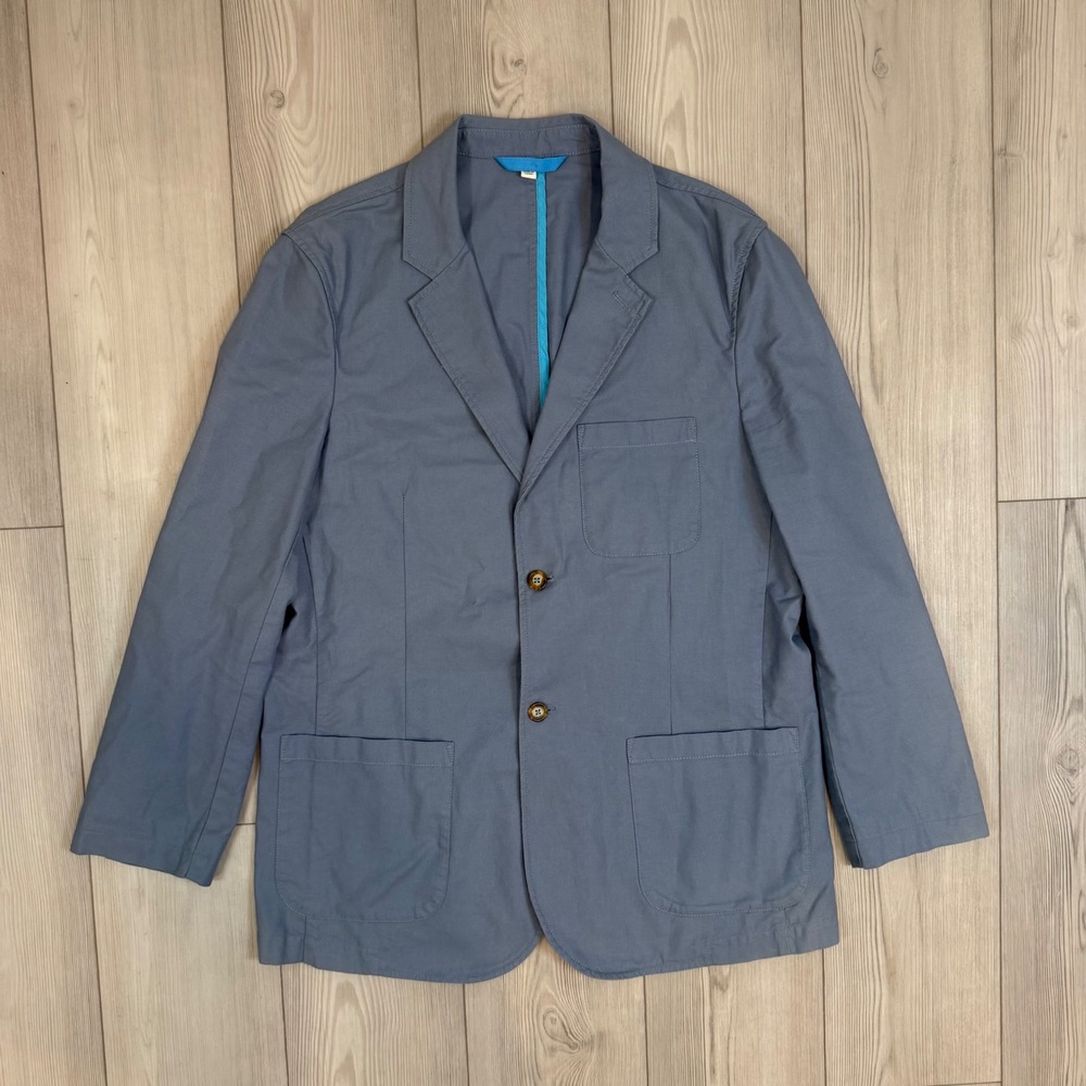 Boden London Mens 44R Blue Cotton 2-Button Casual Blazer Sport Coat MD149